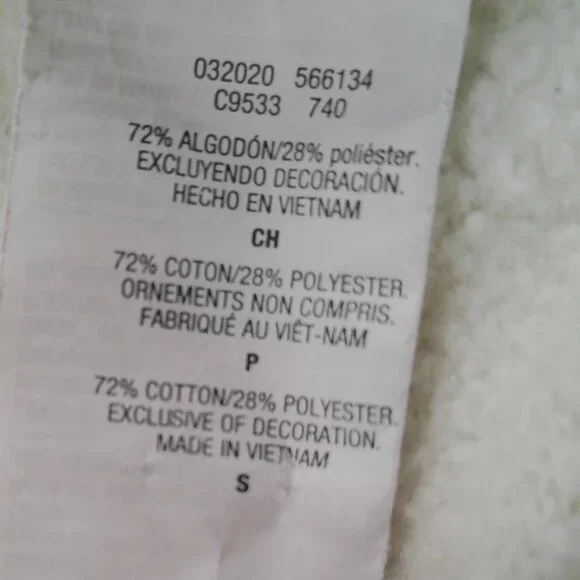 Champion Varsity Jacket Women’s Small Cream Gray Snap Button Raglan Fleece - Picture 4 of 5